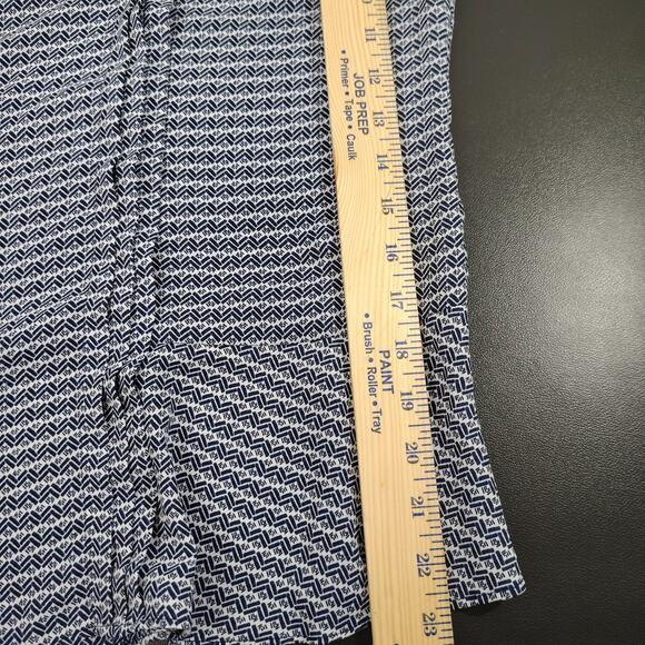 Banana Republic Factory Peplum Bell Sleeve Blouse Blue and White Chevron Medium‎ - Picture 13 of 15